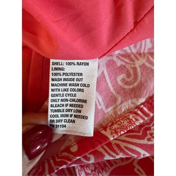 Crown & Ivy Women’s Size 10 Elephant Print Cinch Waist Dress Pink Long Sleeve - Picture 6 of 11